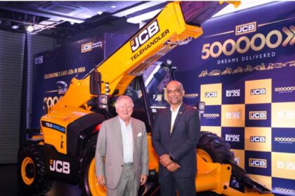 JCB construction equipment dealership with machines and service facility in Karnataka