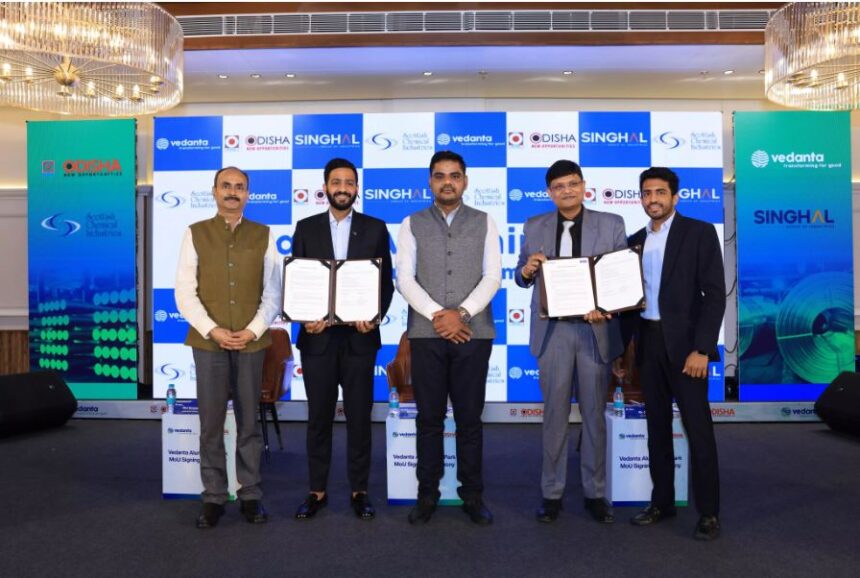 Vedanta Aluminium signs MoUs with Singhal Steel & Power and SCOT-AL Metcon to develop downstream aluminium manufacturing units in Jharsuguda Odisha
