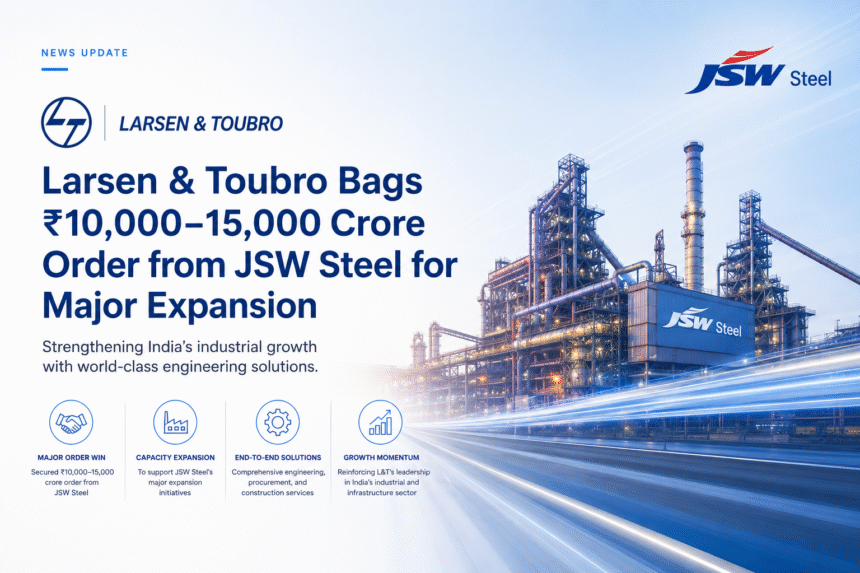 Steel plant expansion project by L&T for JSW Steel with blast furnace and industrial infrastructure development