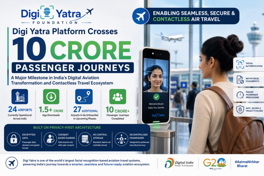 Digi Yatra Crosses 10 Crore Passenger Journeys, Expansion Planned Across 27 More Airports