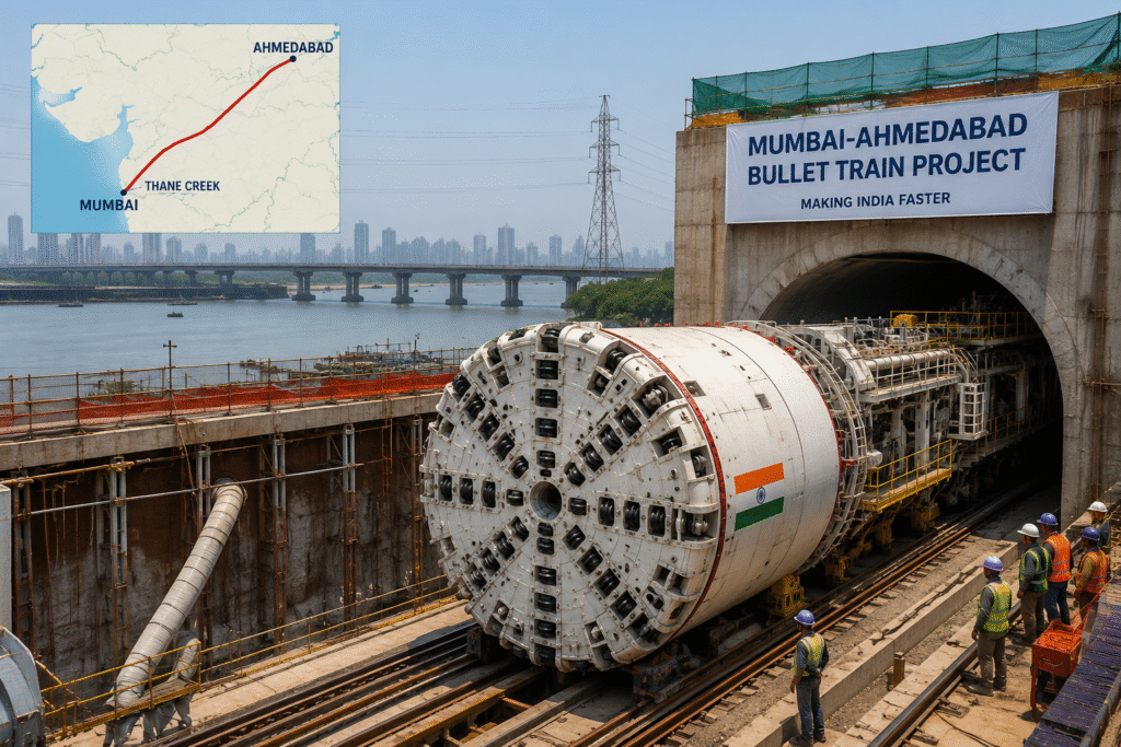 Mumbai-Ahmedabad Bullet Train Project: Second TBM Begins Excavation Beneath Thane Creek