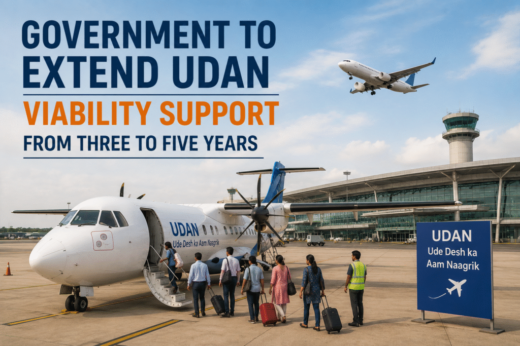 Centre Extends UDAN Viability Gap Funding Support from 3 to 5 Years