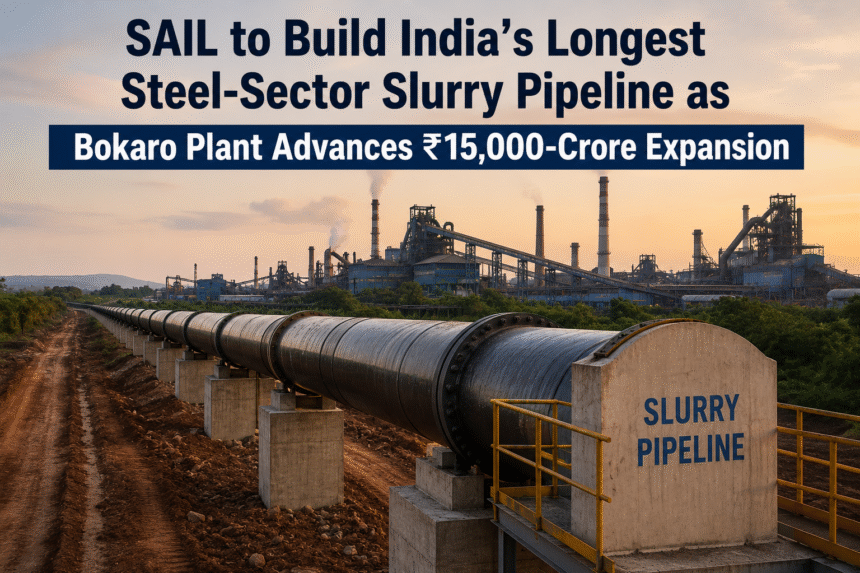 SAIL to Build India’s Longest Steel-Sector Slurry Pipeline as Bokaro Plant Advances ₹15,000-Crore Expansion