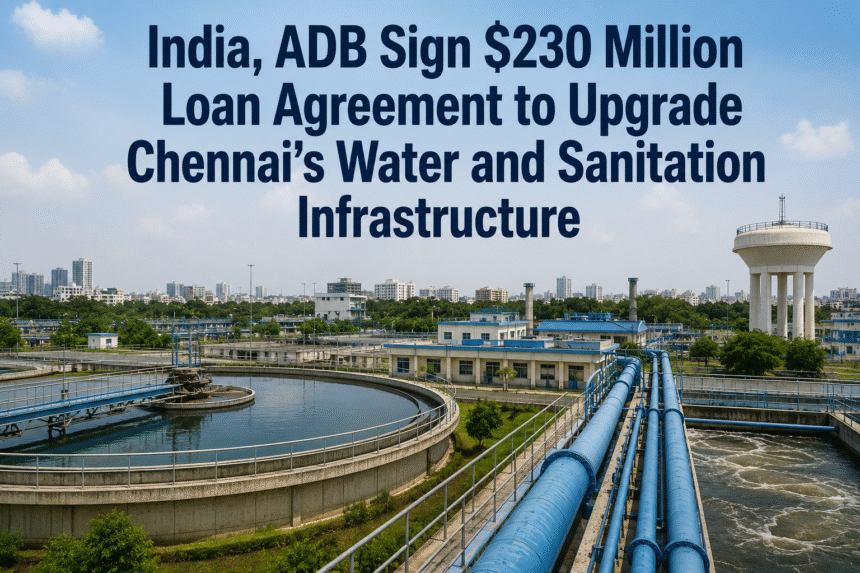 India, ADB Sign $230 Million Loan Agreement for Chennai Water Infrastructure