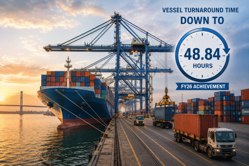 India’s Major Ports Cut Vessel Turnaround Time to 48.84 Hours in FY26