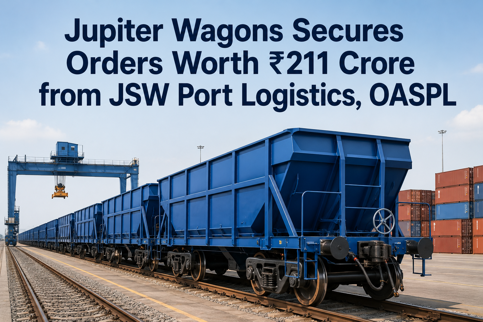 Jupiter Wagons Secures ₹211.27 Crore Orders from JSW Port Logistics and OASPL