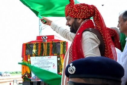 CM Saini Flags Off First Freight Train at Nangal Chaudhary IMLH