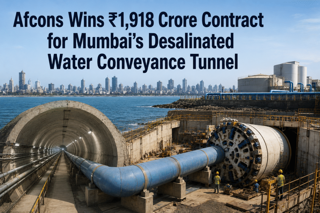 Afcons Wins ₹1,918 Crore Contract for Mumbai’s Desalinated Water Conveyance Tunnel
