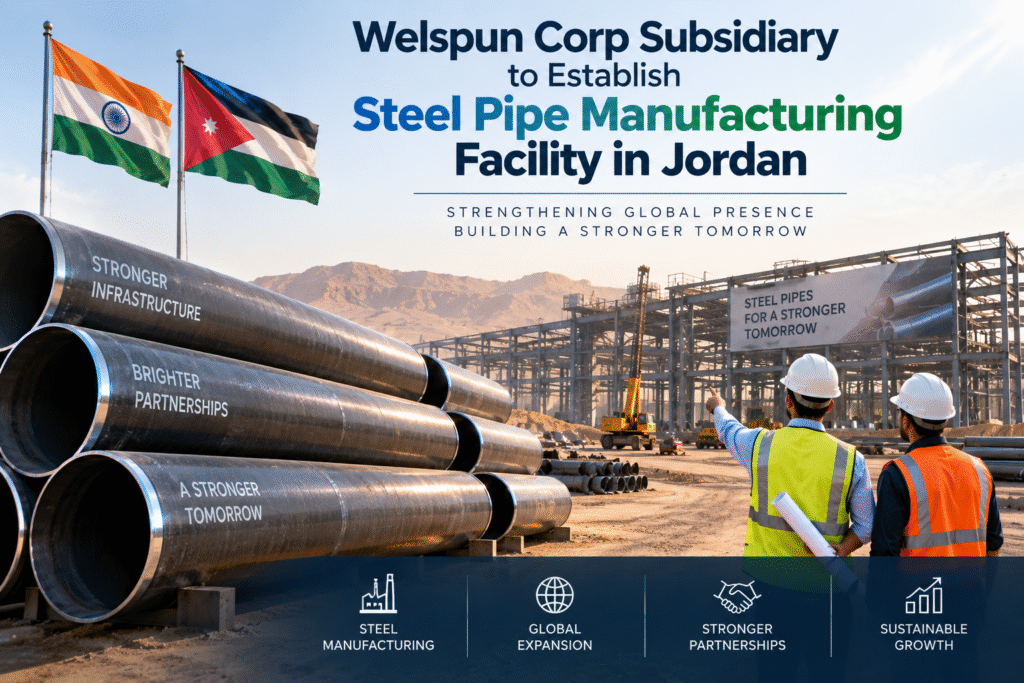 Welspun Corp to Establish Steel Pipe Manufacturing Facility in Jordan