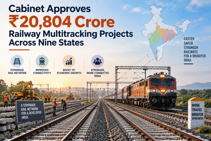 Cabinet Approves ₹20,804 Crore Railway Multitracking Projects Across 9 States